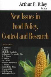 Cover of: New issues in food policy, control, and research