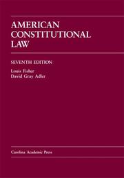 Cover of: American Constitutional Law, Seventh Edition (Law Casebook Series) (Law Casebook Series)