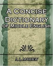 Cover of: A Concise Dictionary of Middle English