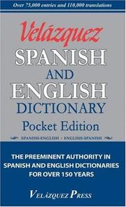 Cover of: Velazquez Spanish And English Dictionary Pocket Edition by 