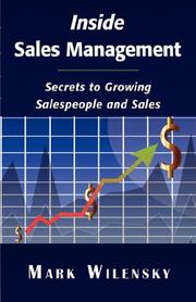 Cover of: Inside Sales Management by Mark Wilensky, Mark Wilensky