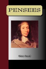Cover of: PENSEES by Blaise Pascal