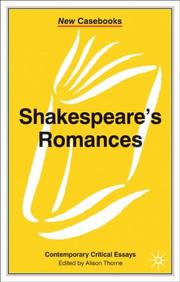 Cover of: Shakespeare's Romances (New Casebooks (Palgrave Macmillan (Firm)).) by Alison Thorne, Alison Thorne