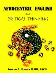 Cover of: Afrocentric English and Critical Thinking | Joseph, A Bailey