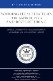 cover of Winning legal strategies for bankruptcy and restructuring