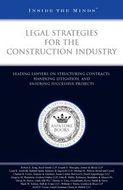 Legal Strategies for the Construction Industry by Aspatore Books
