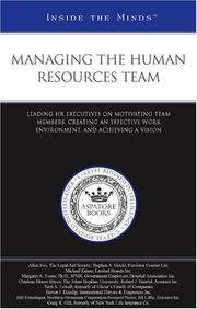 Cover of: Managing the Human Resources Team | Aspatore Books Staff