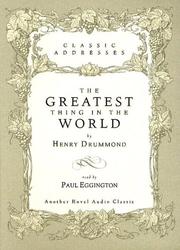 Cover of: The Greatest Thing in the World by Henry Drummond
