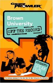 Cover of: Brown University: Off the Record (College Prowler) (College Prowler: Brown University Off the Record)