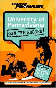 Cover of: University of Pennsylvania: Off the Record