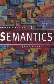 Cover of: Semantics (Modern Linguistics) by Kate Kearns
