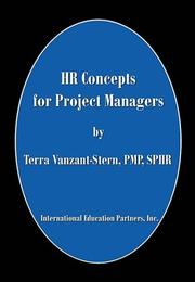 Cover of: Hr Concepts for Project Managers by Terra Vanzant-stern, Terra Vanzant-stern