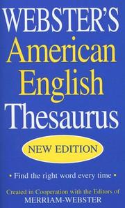 Cover of: Webster's American English Thesaurus by Merriam-Webster