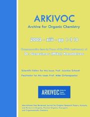 Cover of: Arkivoc 2002 (Xiii) Commemorative for Dr. Gerasimos (Mike) Karabatsos