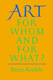 Cover of: Art for whom and for what?
