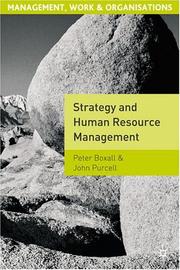 Cover of: Strategy and Human Resource Management