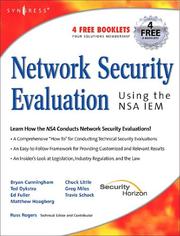 Cover of: Network Security Evaluation: Using the NSA IEM