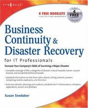 Cover of: Business Continuity and Disaster Recovery Planning for IT Professionals by Susan Snedaker