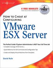 Cover of: How to Cheat at Configuring VmWare ESX Server (How to Cheat) (How to Cheat)