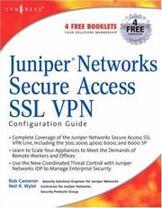 Cover of: Juniper(r) Networks Secure Access SSL VPN Configuration Guide by Rob Cameron, Neil R. Wyler