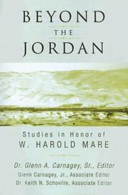 Cover of: Beyond the Jordan: Studies in Honor of W. Harold Mare
