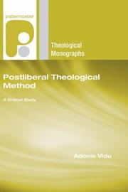 Cover of: Postliberal Theological Method by Adonis Vidu, Adonis Vidu