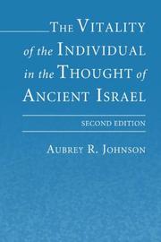 Cover of: The Vitality of the Individual in the Thought of Ancient Israel