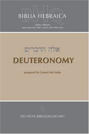 Cover of: Biblia Hebraic Bhq Third Fascicle, Deuteronomy