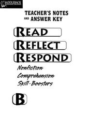 Cover of: Read Reflect Respond B Answer Key (Read Reflect Respond)