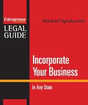 Cover of: Incorporate Your Business: In Any State (Entrepreneur Magazine's Legal Guide)