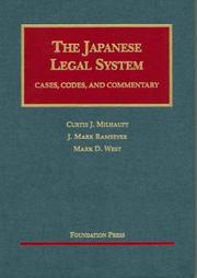 Cover of: Japanese Legal System: Cases, Codes And Commentary