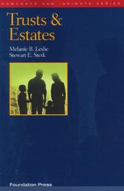 Cover of: Trusts And Estates (Concepts and Insights)