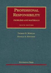 Cover of: Professional Responsibility by Thomas D. Morgan, Ronald D. Rotunda