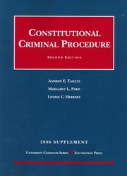 Cover of: Constitutional Criminal Procedure 2006 (University Casebook)