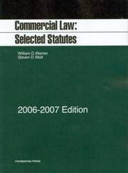 Cover of: Commercial Law 2006-2007: Selected Statutes