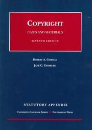 Cover of: Copyright Cases and Materials: Supplement And Statutory Appendix 2006 (University Casebook)