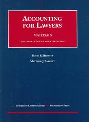 Cover of: Herwitz And Barrett's Accounting for Lawyers by David R. Herwitz, Matthew J. Barrett