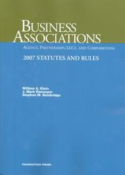 Business associations by William A. Klein, J. Mark Ramseyer, Stephen M. Bainbridge