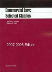 Cover of: Commercial Law: Selected Statutes, 2007-2008 Edition