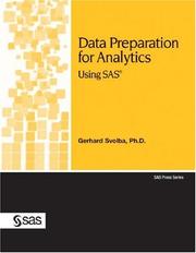Cover of: Data Preparation for Analytics Using SAS (SAS Press) by Gerhard, Ph.D. Svolba