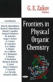 Cover of: Frontiers in Physical Organic Chemistry