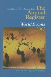 Cover of: Annual Register 2005: A Record of World Events (Annual Register)