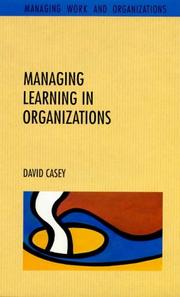 Cover of: Managing learning in organizations