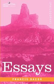 Cover of: Essays by Francis Bacon