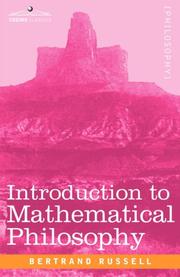 Cover of: Introduction to Mathematical Philosophy | Bertrand Russell