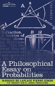 Cover of: A Philosophical Essay on Probabilities