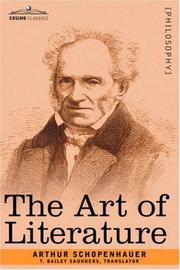 Cover of: The Art of Literature by Arthur Schopenhauer, Arthur Schopenhauer