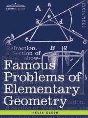 Cover of: FAMOUS PROBLEMS OF ELEMENTARY GEOMETRY by Felix Klein