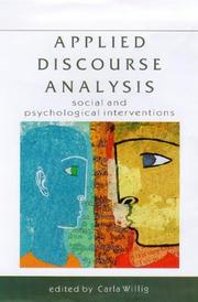 Cover of: Applied Discourse Analysis: Social and Psychological Interventions