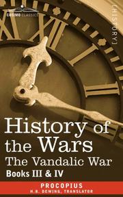 Cover of: HISTORY OF THE WARS: Books 3-4 (Vandalic War)
